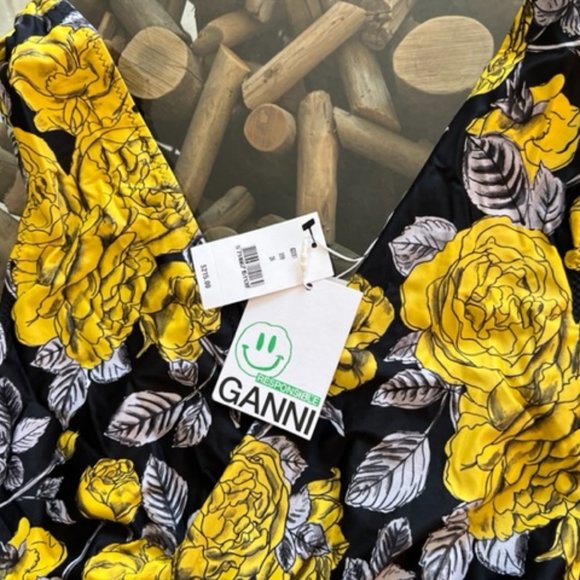 GANNI Floral Stencil One-Piece Swimsuit - Picture 6 of 11